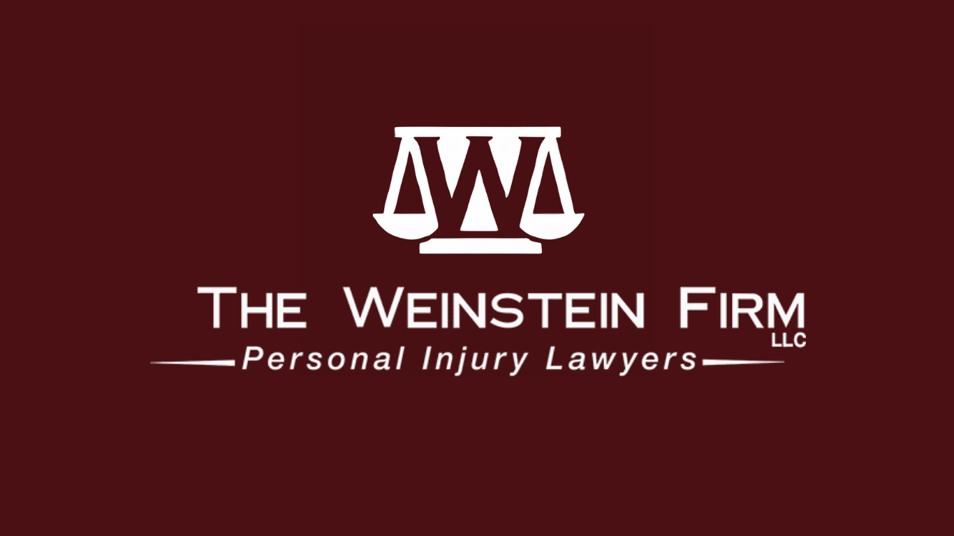 Logo for The Weinstein Firm, a personal injury law firm, featuring a stylized balance scale icon.