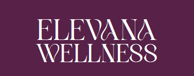 Logo for Elevana Wellness with white text on a purple background.