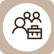 Icon of a group of people with a briefcase