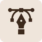 Icon of a fountain pen nib with a fountain pen handle above it