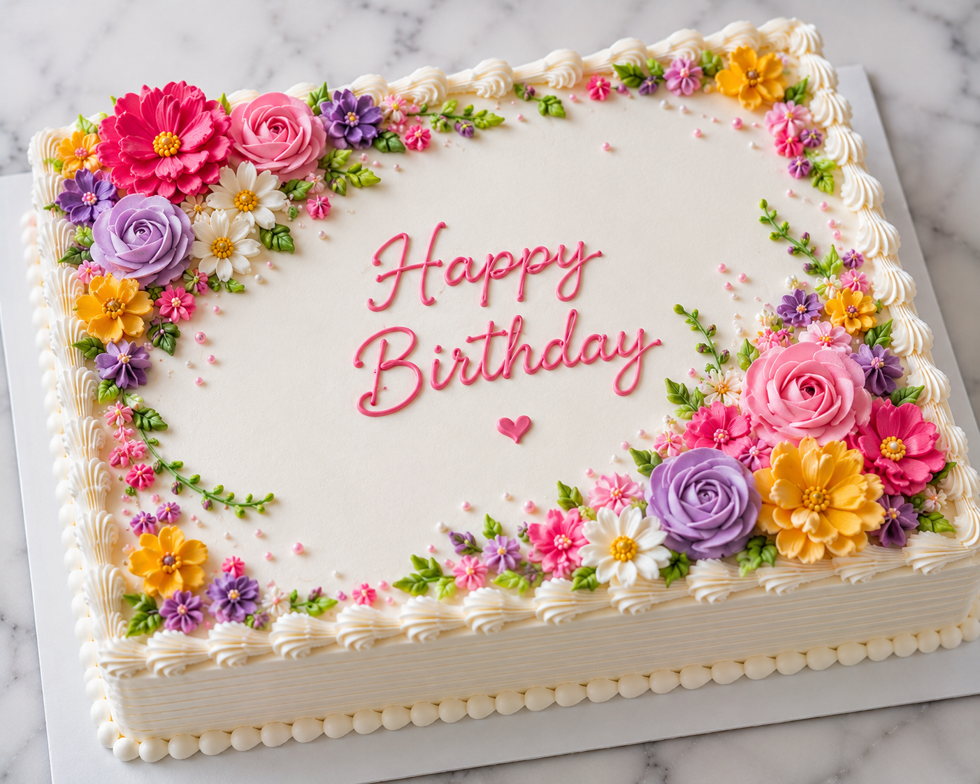 Flower Buttercream Sheet Cake