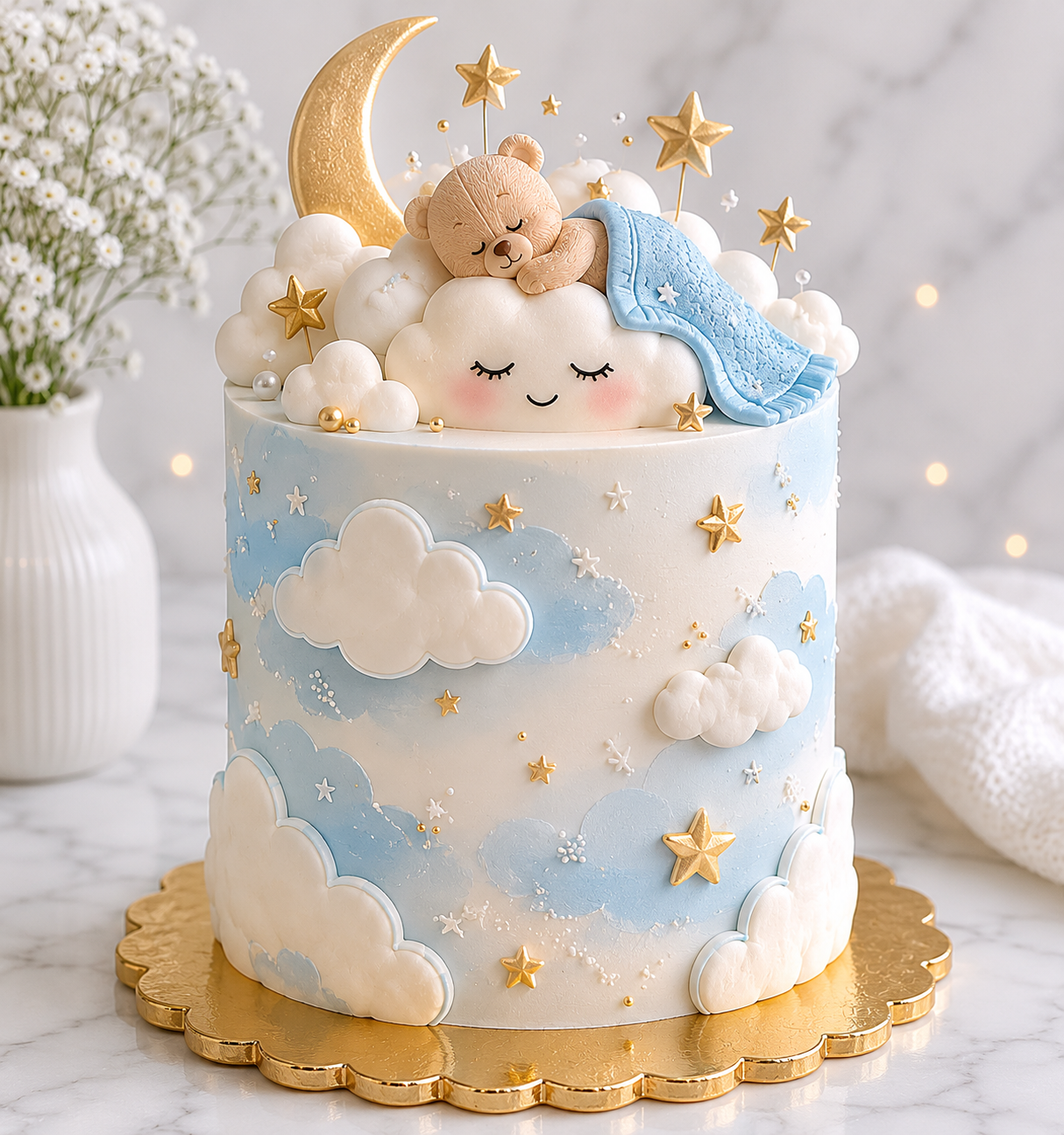 Cloud Baby Shower Cake