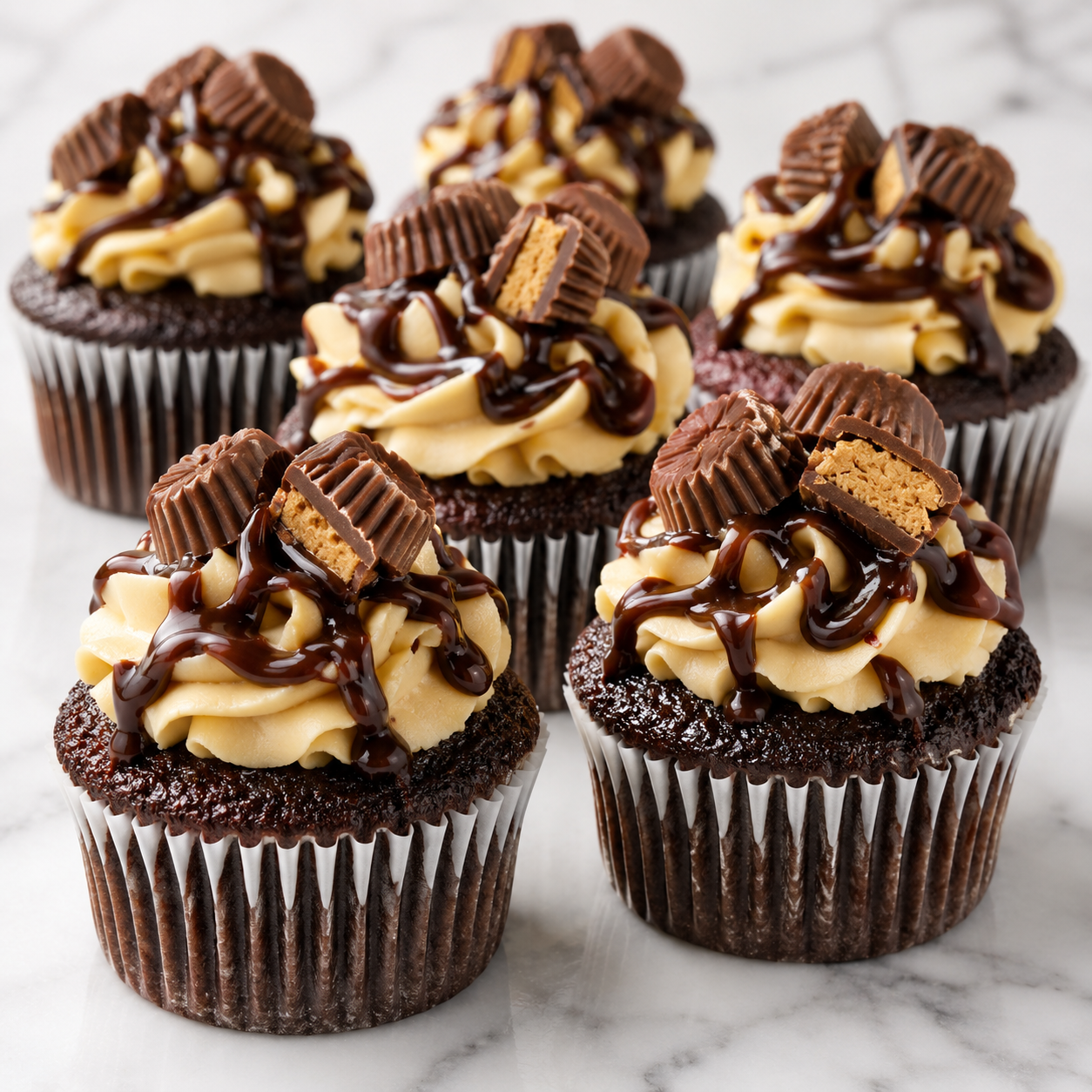 Chocolate Peanut Butter Cupcakes
