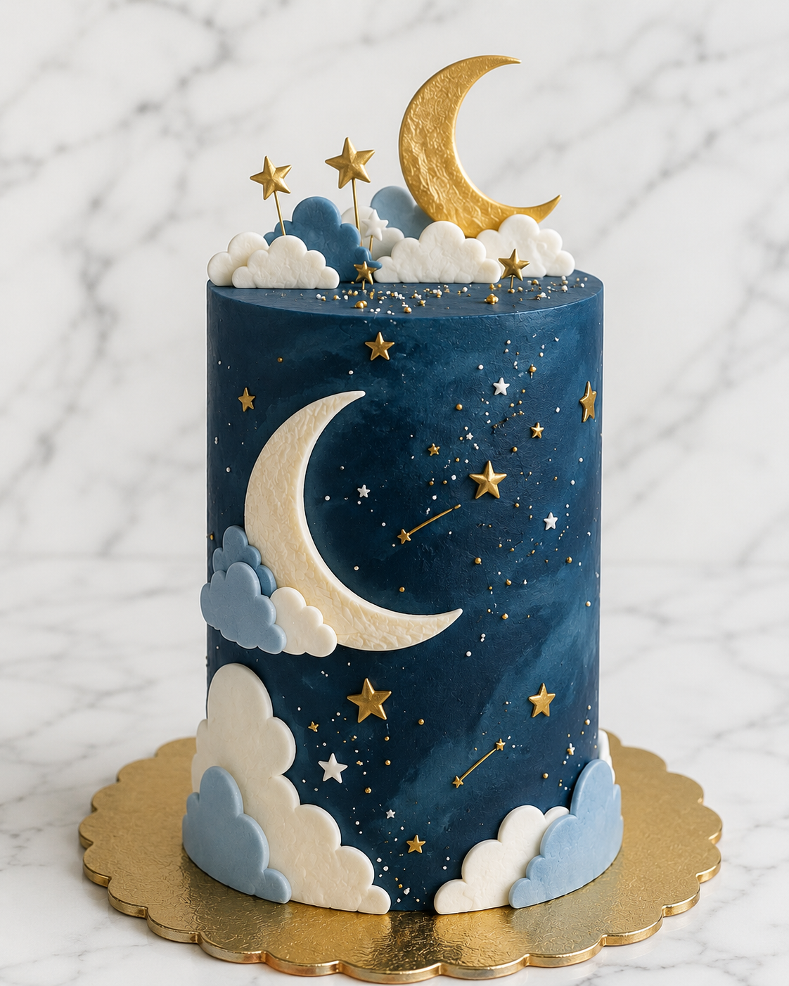 Moon & Stars Baby Shower Cake