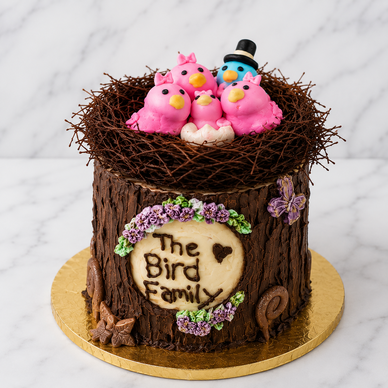 Bird Family Baby Shower Cake