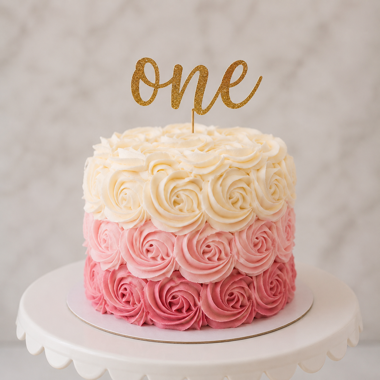 Ombre Rosette Smash Cake