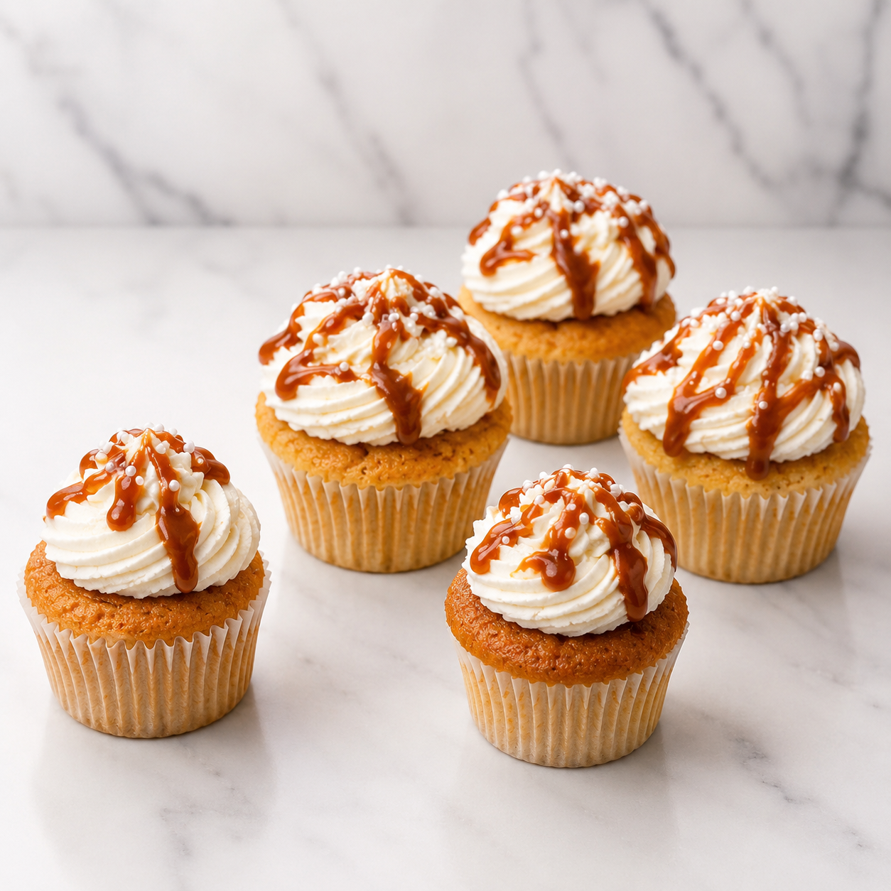 Salted Caramel Vanilla Cupcakes