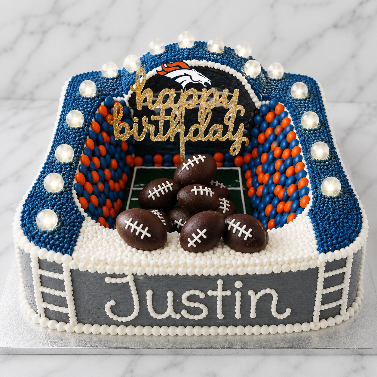 Light Up Football Stadium Cake