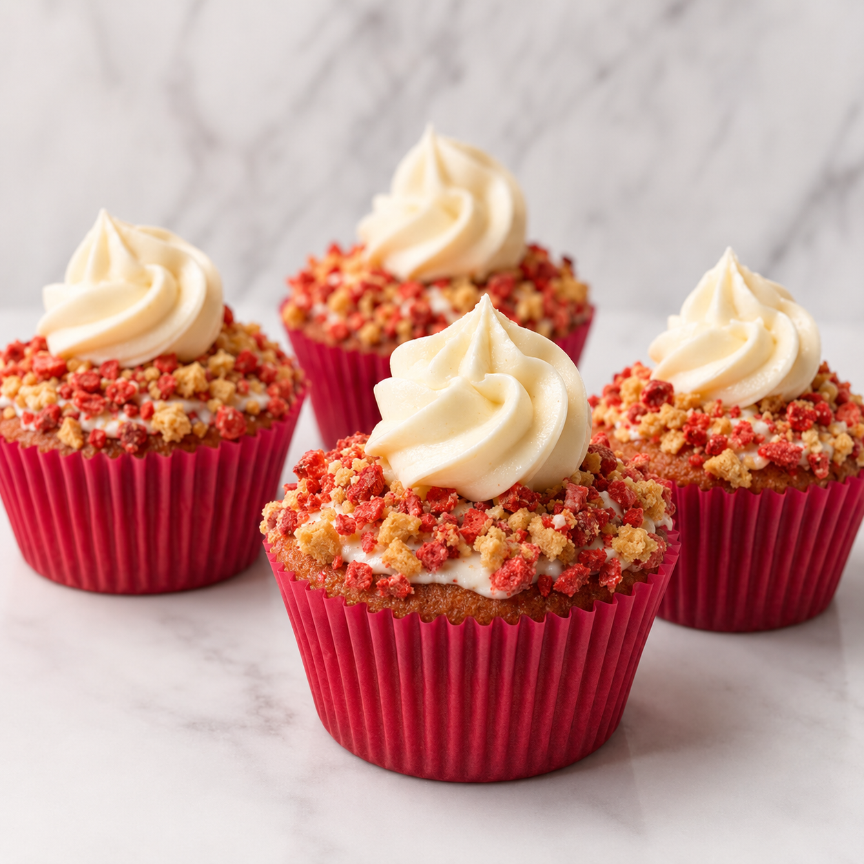 Strawberry Crunch Cupcakes