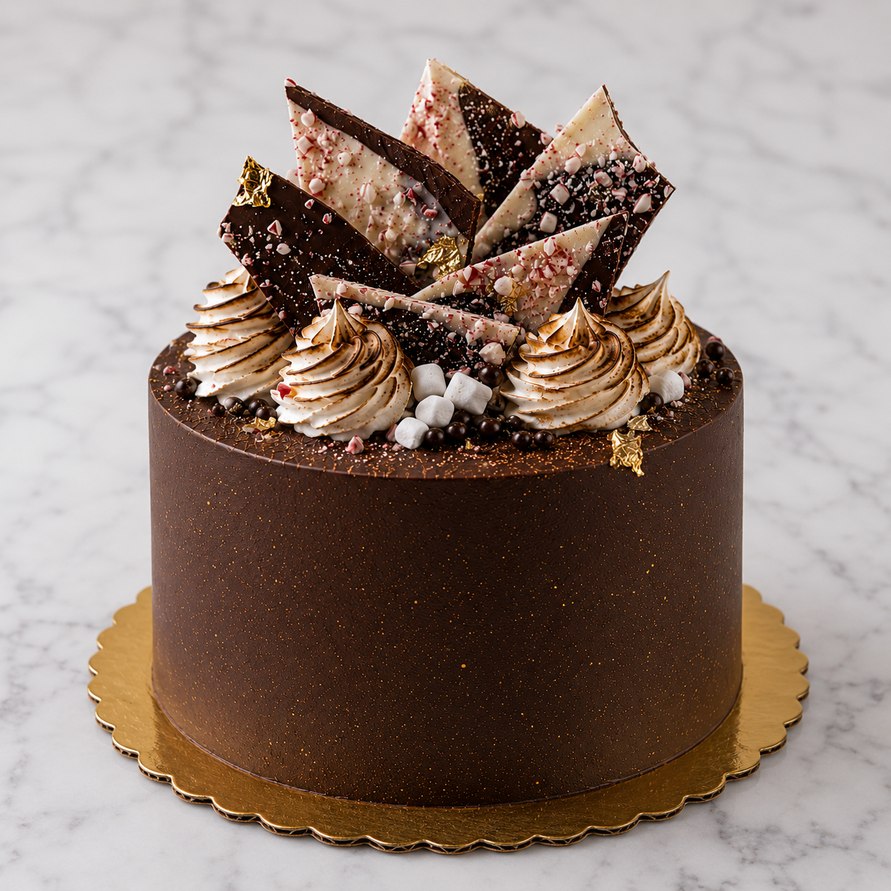 Seasonal Peppermint Hot Chocolate Cake