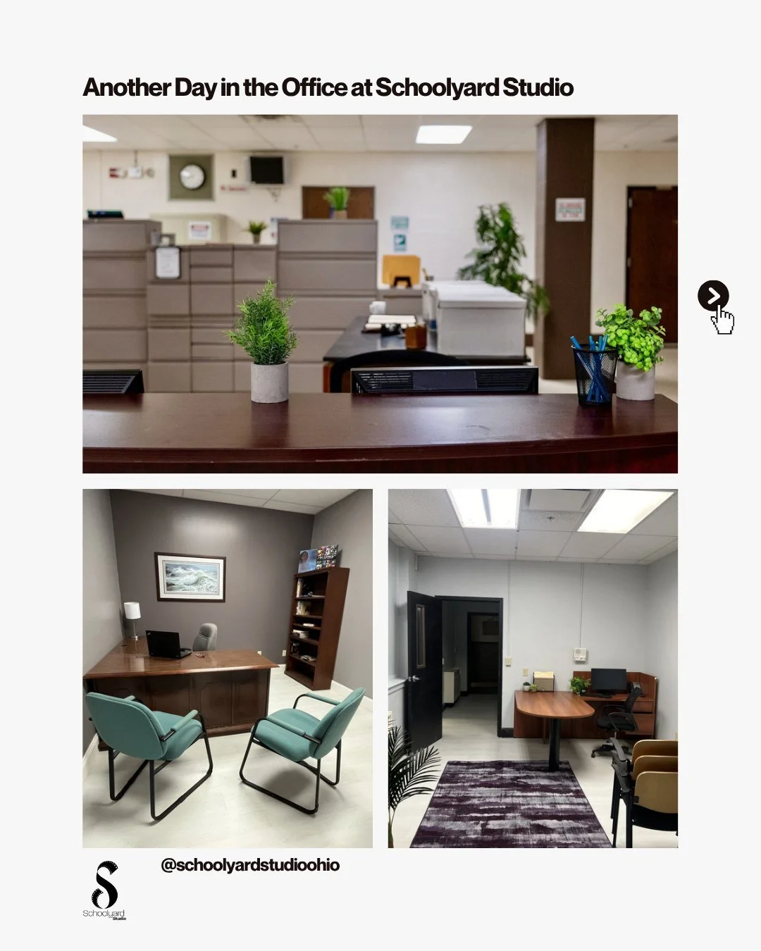 Shoot the 9-to-5 without the overtime. Turn office small talk into big-screen moments. Schoolyard Studio's office sets are available and ready to shoot when you are! Visit our website in our bio or DM to get in touch!