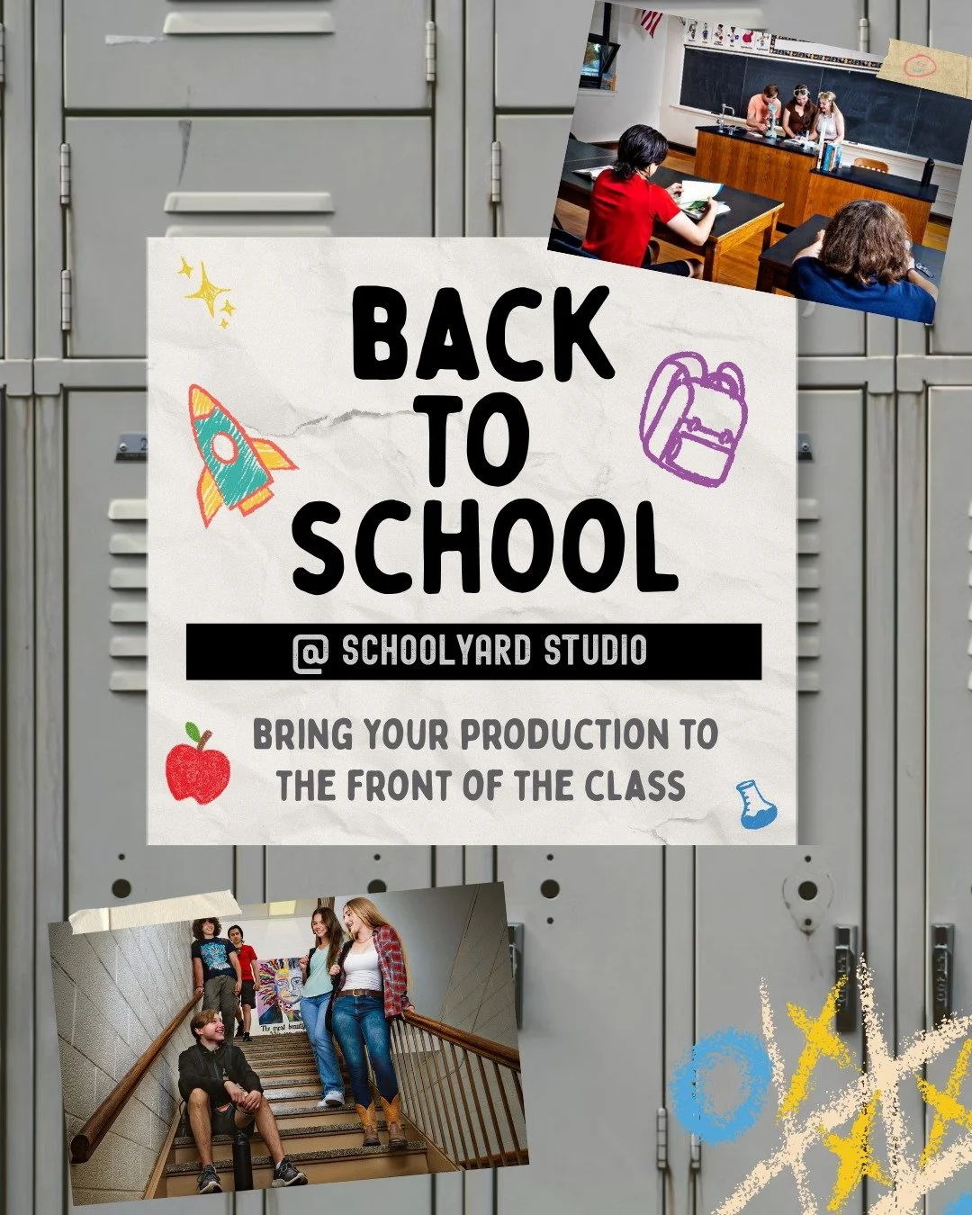 Bring your project to the front of the class at Schoolyard Studio, where filmmakers have the space, sets, and support to bring their stories to life. Every great production deserves an A+ location.