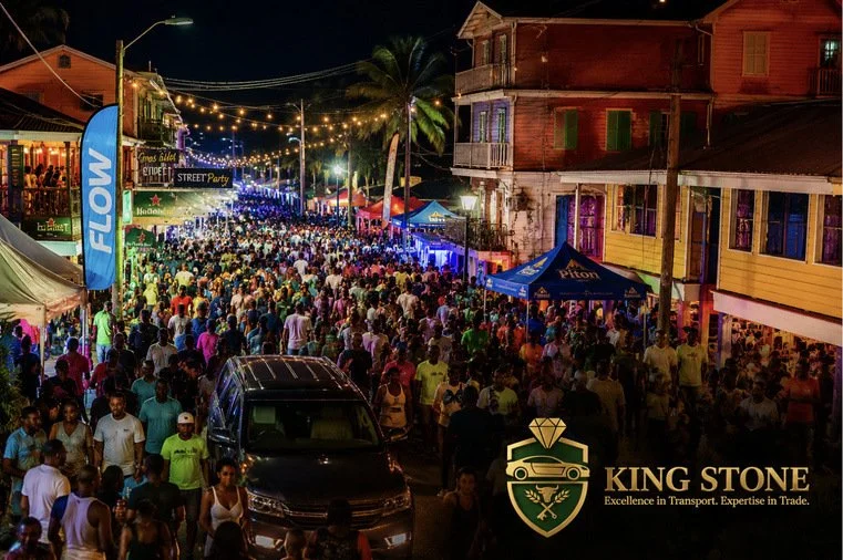 photo of a bunch of people in the street for gros islet friday night party in st lucia