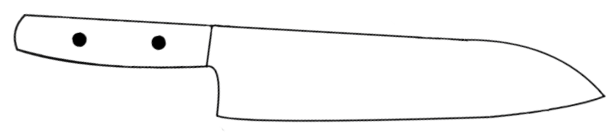 Black and white illustration of a folding pocket knife with a closed blade.