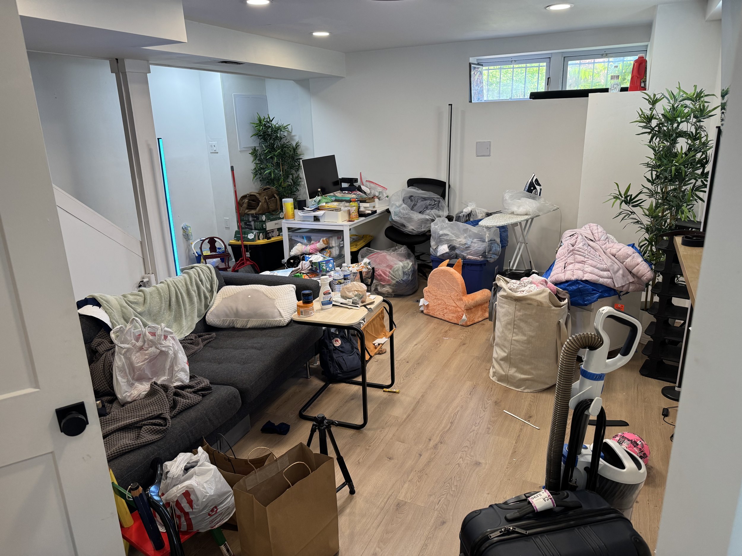 Before and after Declutter  and Reset service  in basement by ToServ Co. — Washington D.C