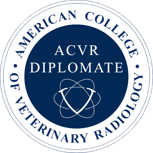 American College of Veterinary Radiology Diplomate seal, the board certification held by Dr. Jennifer Neitman