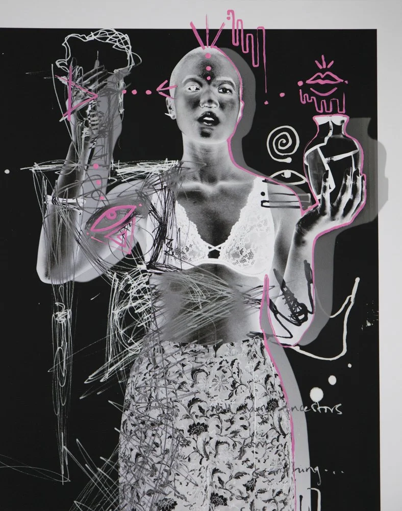 "The Alchemist" digitally manipulated photograph with hand painted acrylic details. 