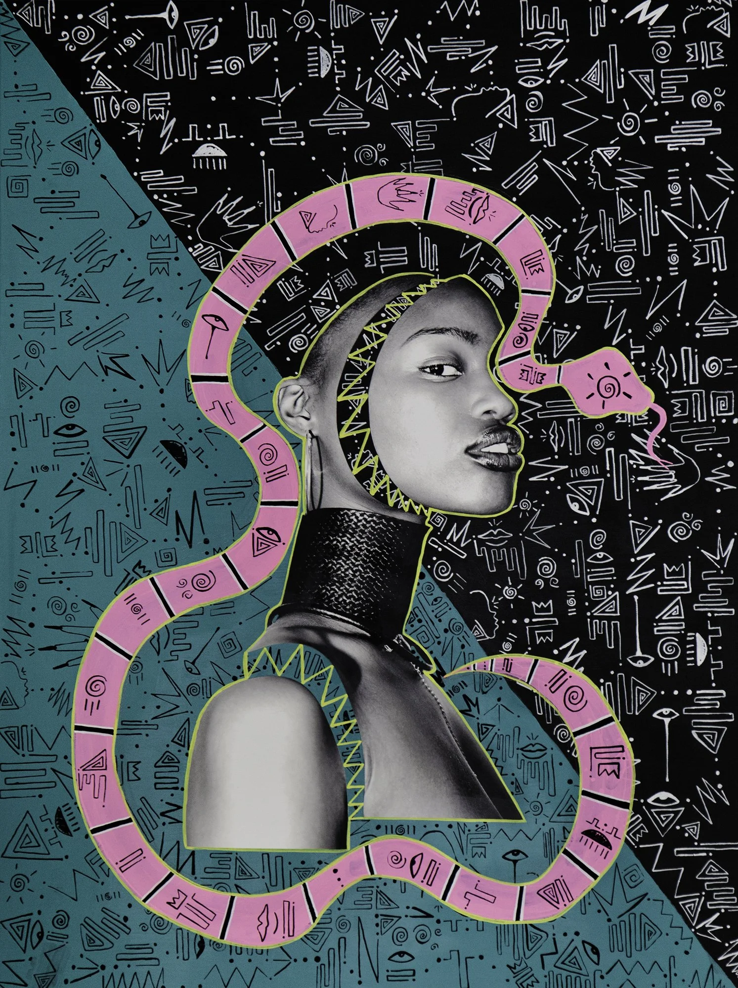 "Shapeshifter" Photo and acrylic on canvas.