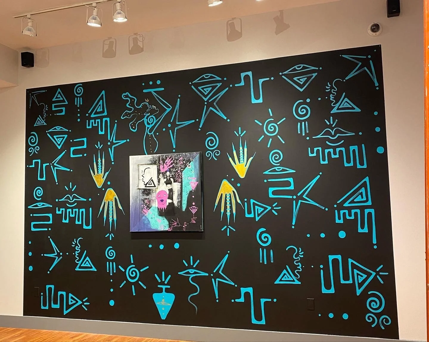 Mural at Duchess Community College installed for solo exhibition.