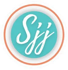Circular logo with a turquoise background and white stylized 'S' and 'J' letters