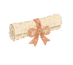 A diploma tied with a brown ribbon and bow
