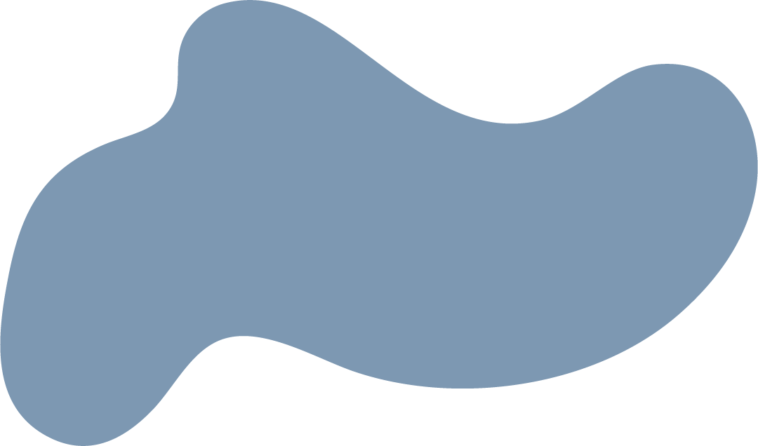 Abstract blue blob shape with smooth curves