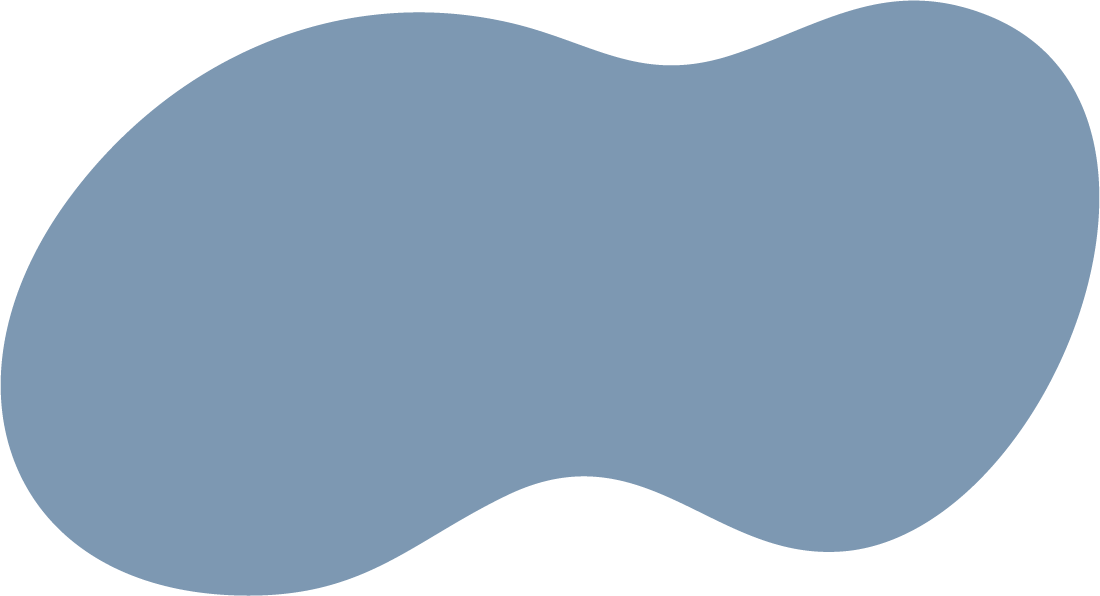 A blue sleep mask with a curved shape and a small opening at the top center