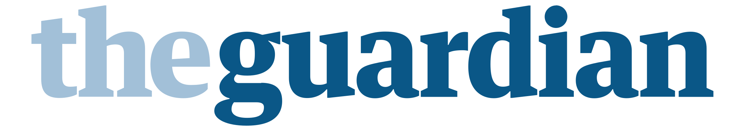 The word 'theguardian' in a bold, stylized font with varying shades of blue.