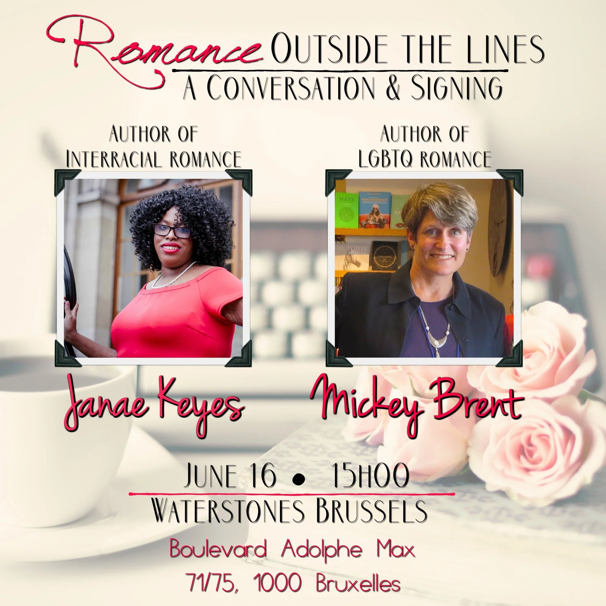 Romance Outside the Lines event at Waterstones, Brussels, Belgium, June 16th