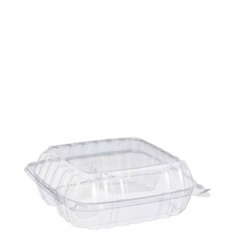 8.3x8.3x3 Clear 3-COMPRT Hinged Container       Dart ClearSeal® C90PST3         PACKING 250.png