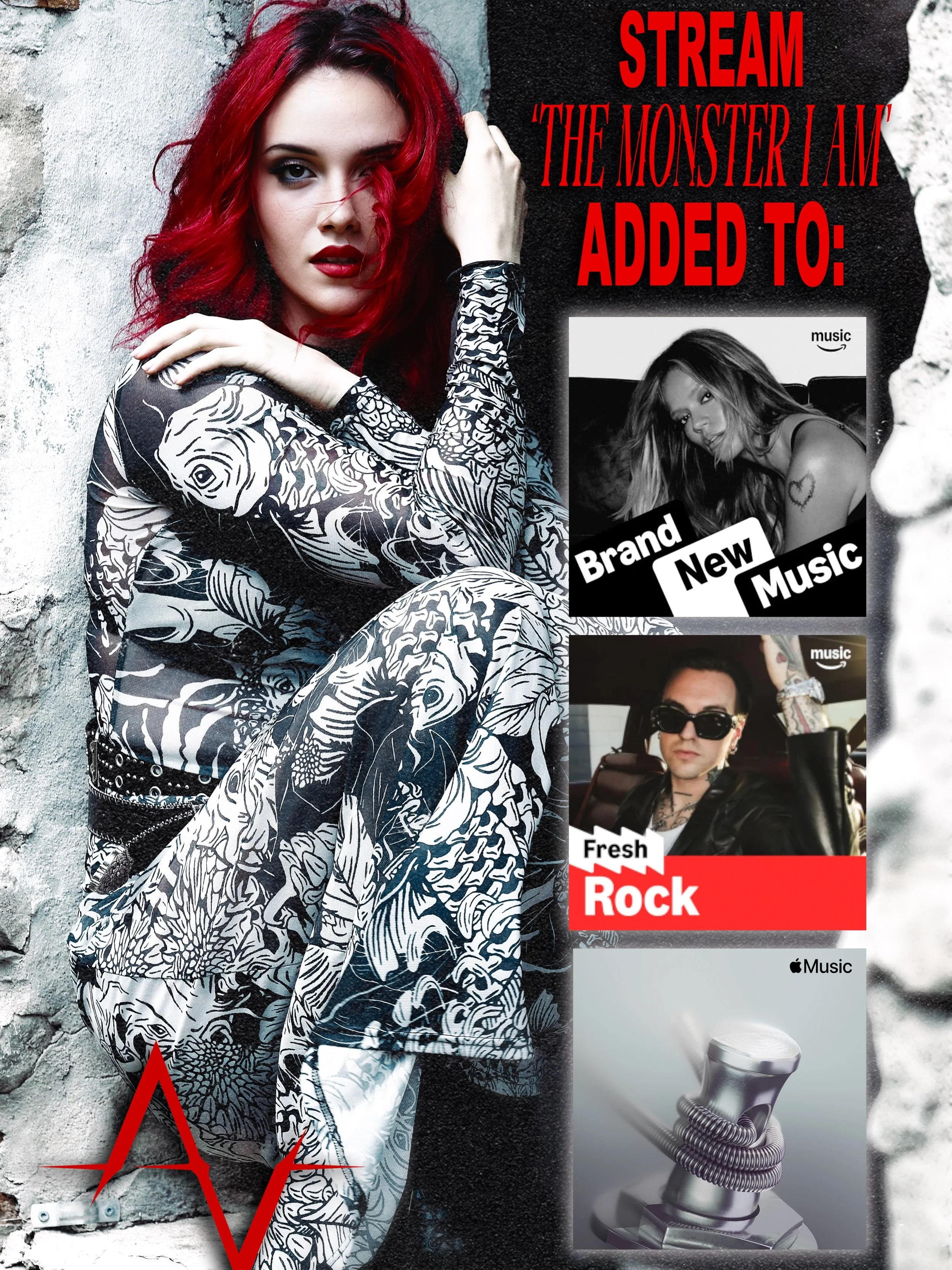 thank you sm to @amazonmusiccan and @applemusic for adding &lsquo;The Monster I Am&rsquo; to these awesome playlists :) 🥰🪽 

keep streaming, sharing and adding it to YOUR playlist! 🤘🏻

#hardrock #applemusic #amazonmusic #grunge #alternativerock