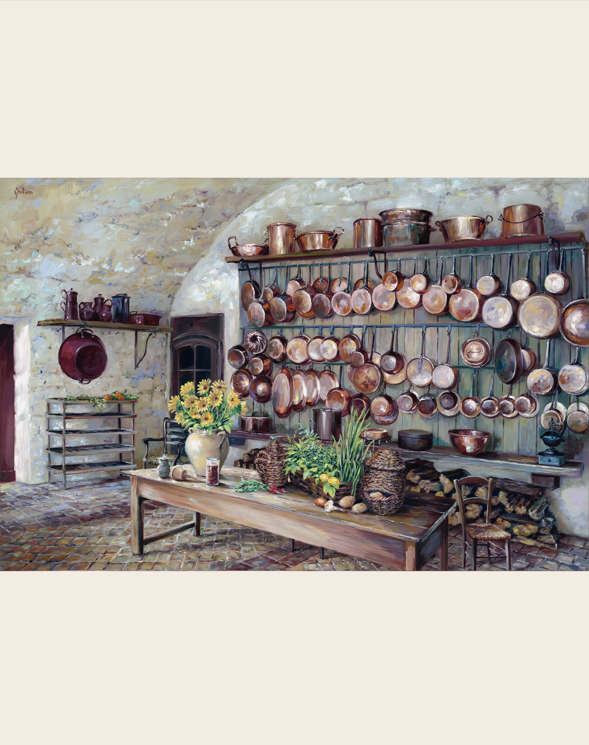 Country Kitchen at Château de Bridoire, France 20x30 inches