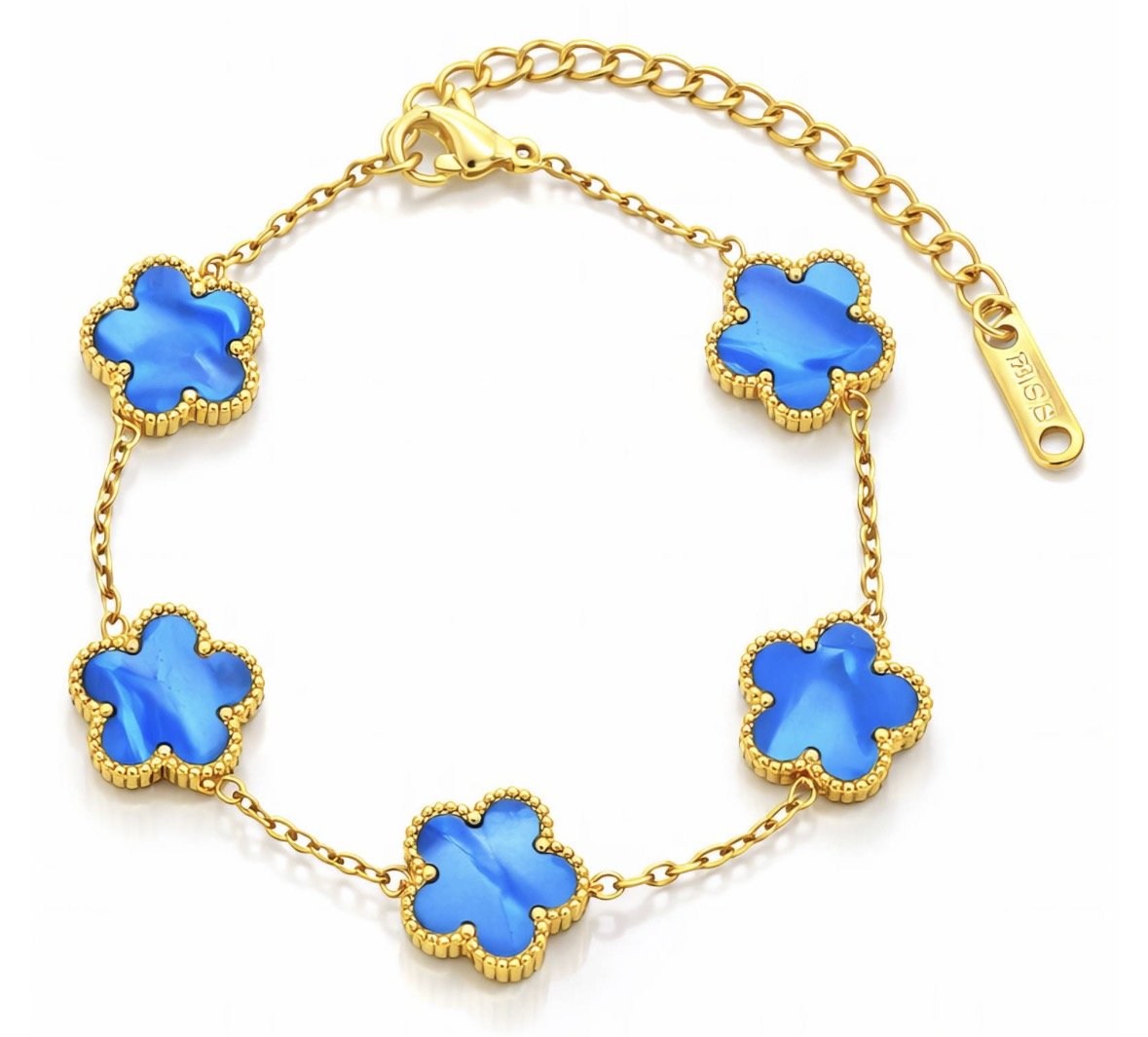 "FLOWER MEADOW" Bracelet , 18K GOLD PLATED STEEL