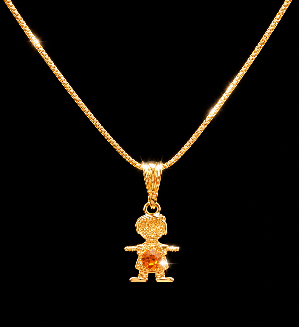 Gold Filled Birthstone Kids Boy Pendant