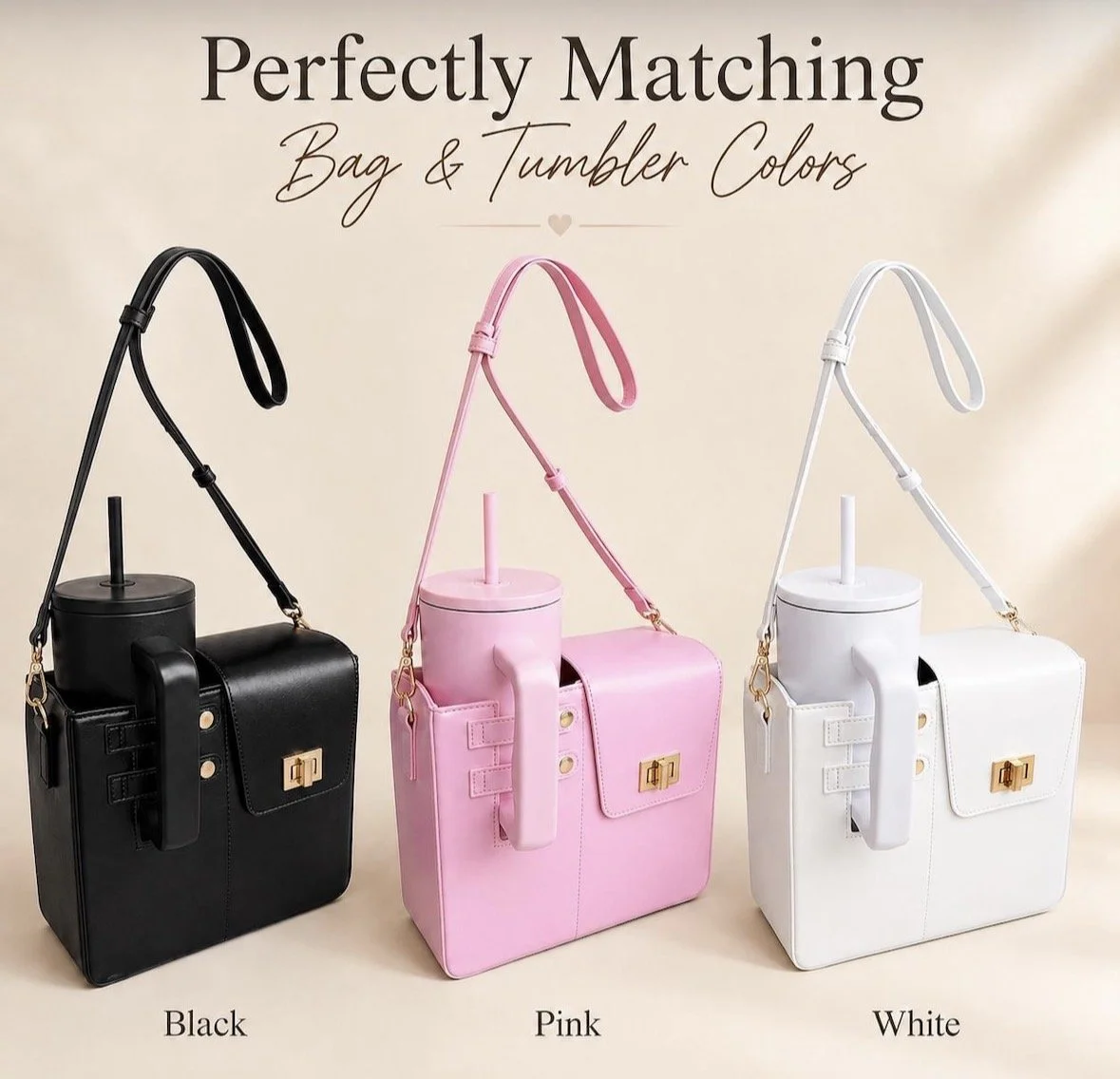 Stanley Purse Cup Holder Bag.Water Bottle Holder. Bag with Water Bottle Pocket