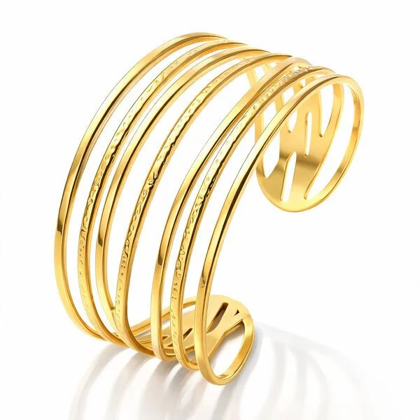 Radiant Elegance Gold-Plated Cuff Bracelet