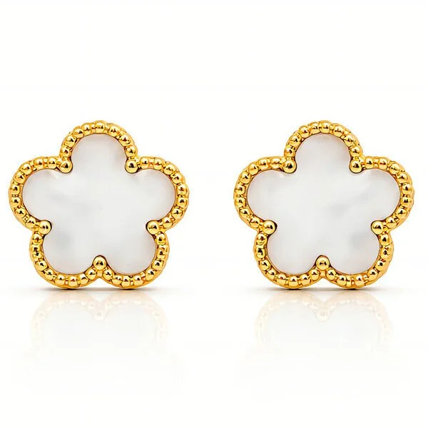 "Flowers" Earrings, 18K Gold Plated Steel