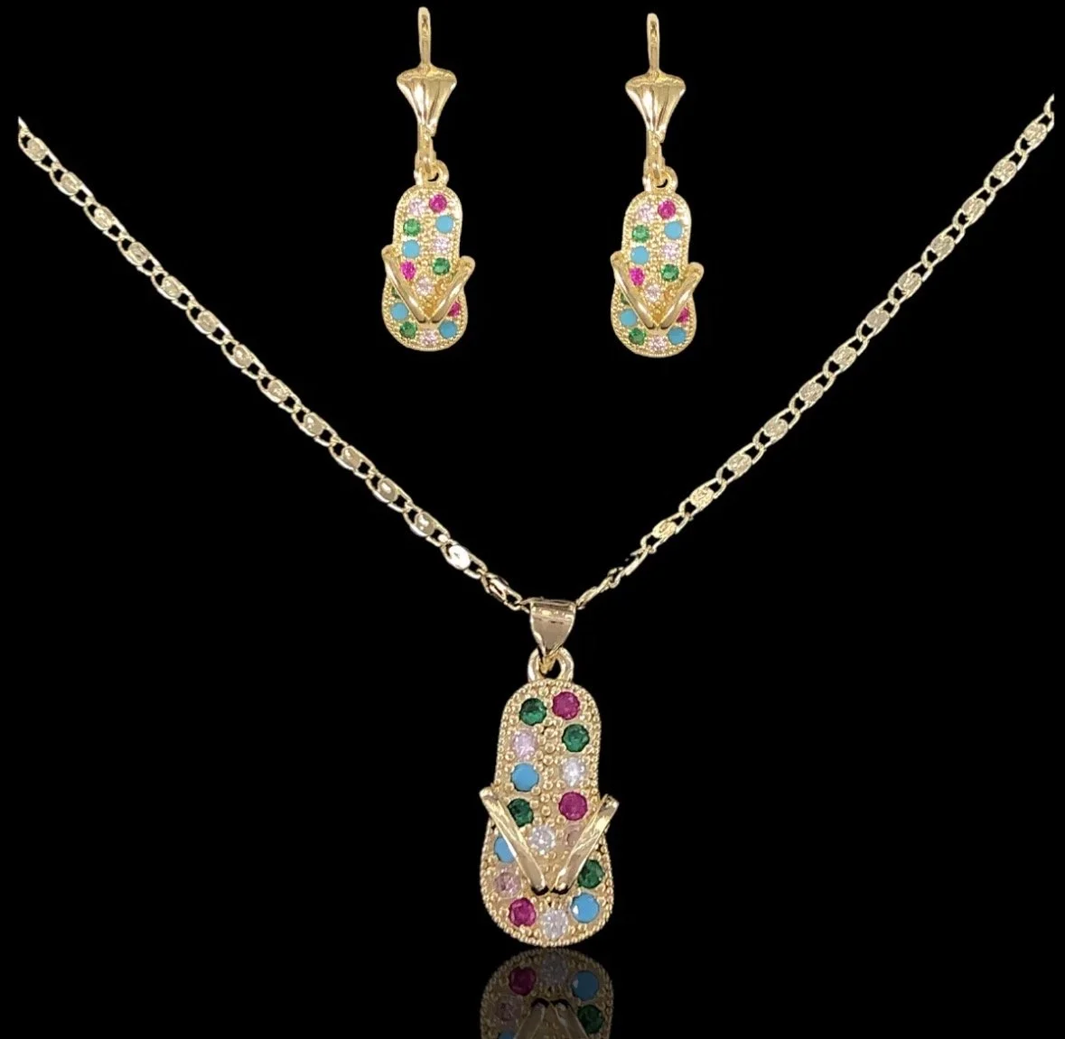 18K Gold Filled Bali Lucky Sandals Set