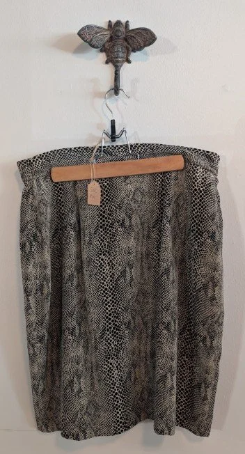 Silk snake print skirt
