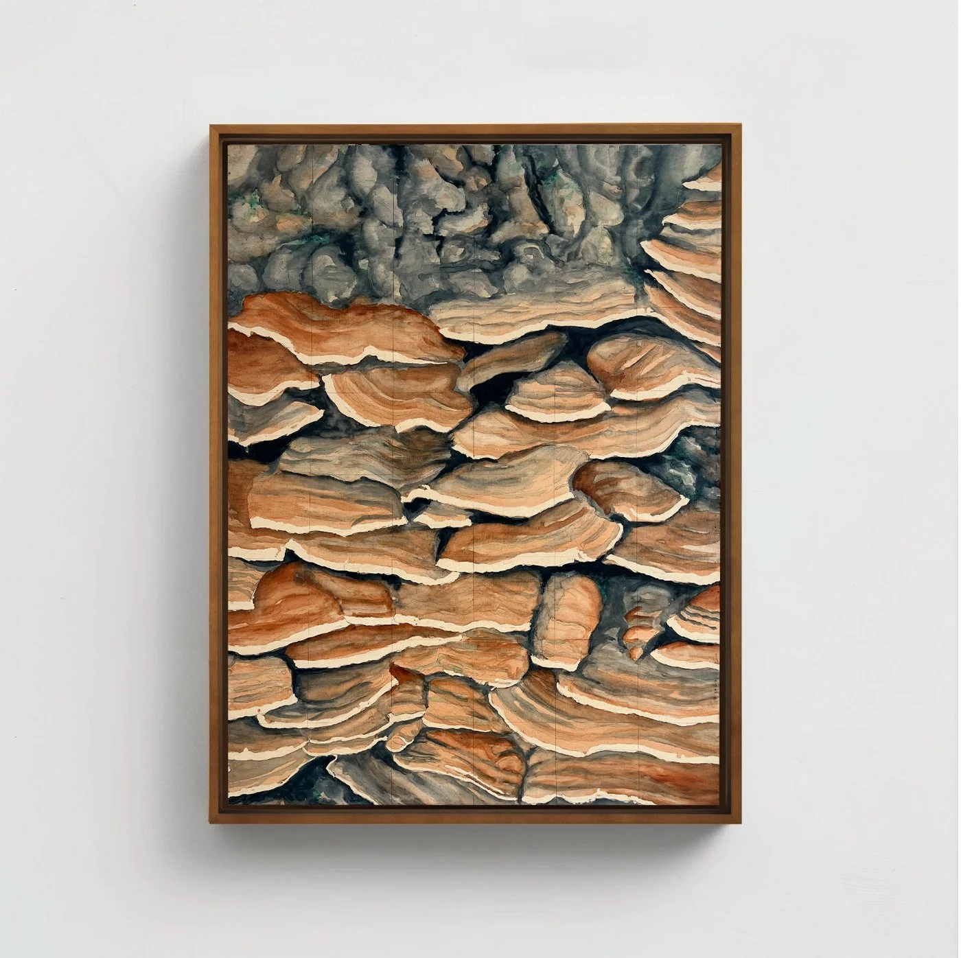 Turkey Tail Orange | Watercolor on Panel | 18 x 24 inches