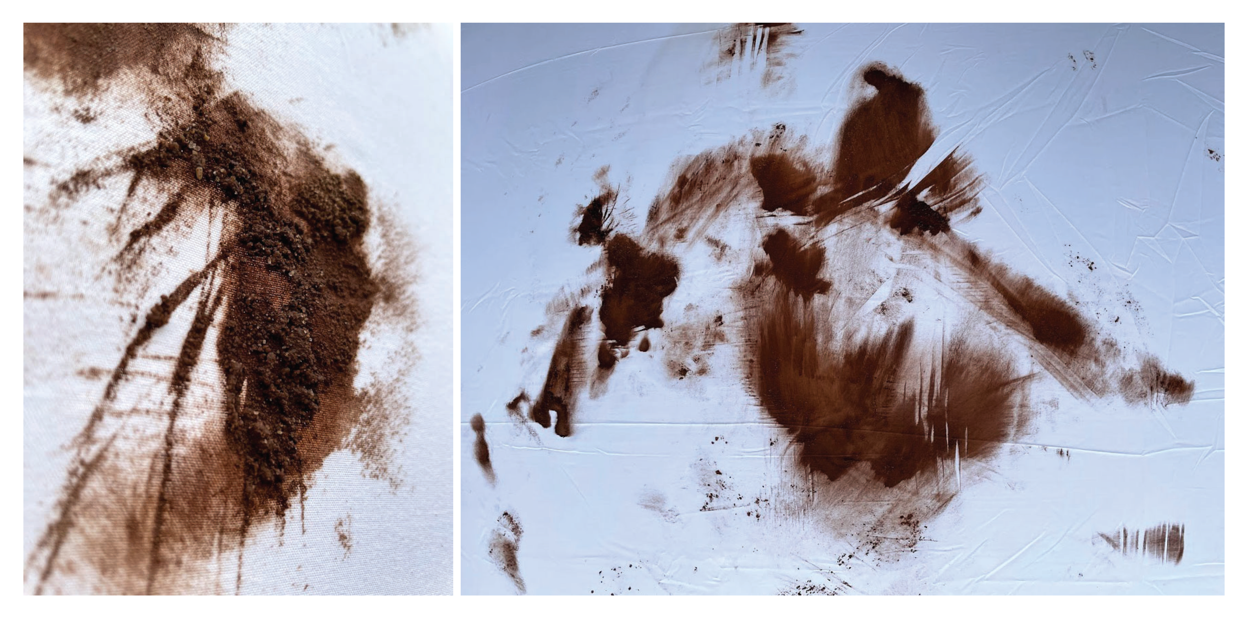 Trace left from sand on bedsheets 