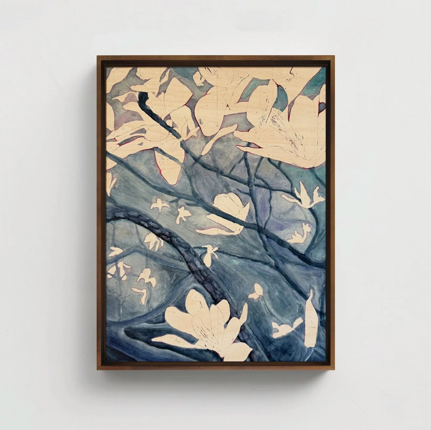 Magnolia Blossoms as seen by a Beetle Indigo | Watercolor on Panel | 12 x 16 inches