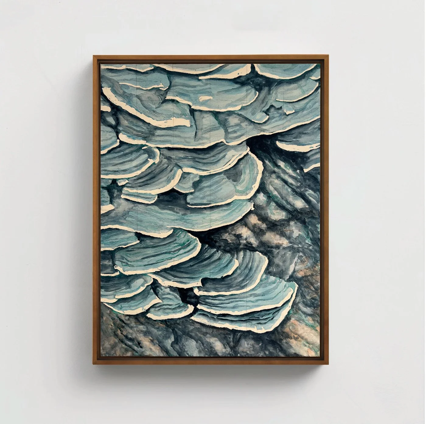 Turkey Tail Blue | Watercolor on Panel | 18 x 24 inches