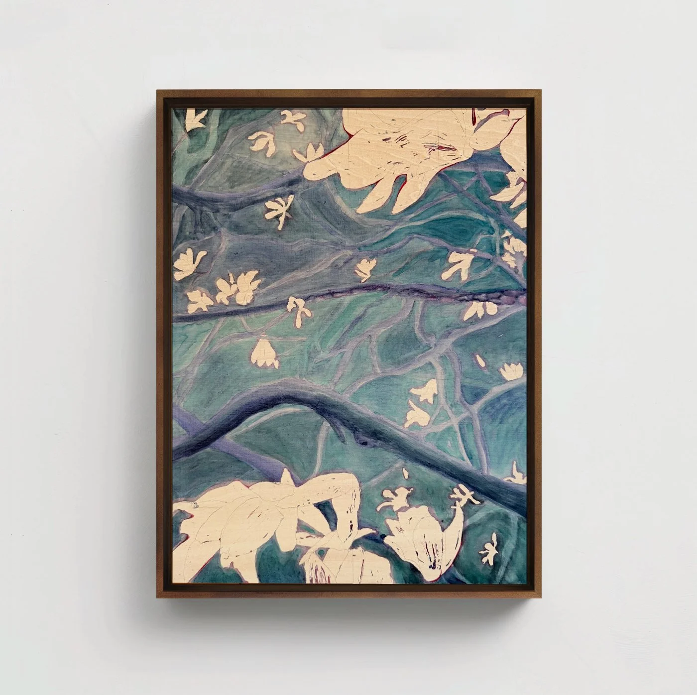Magnolia Blossoms as seen by a Beetle Ultraviolet | Watercolor on Panel | 12 x 16 inches