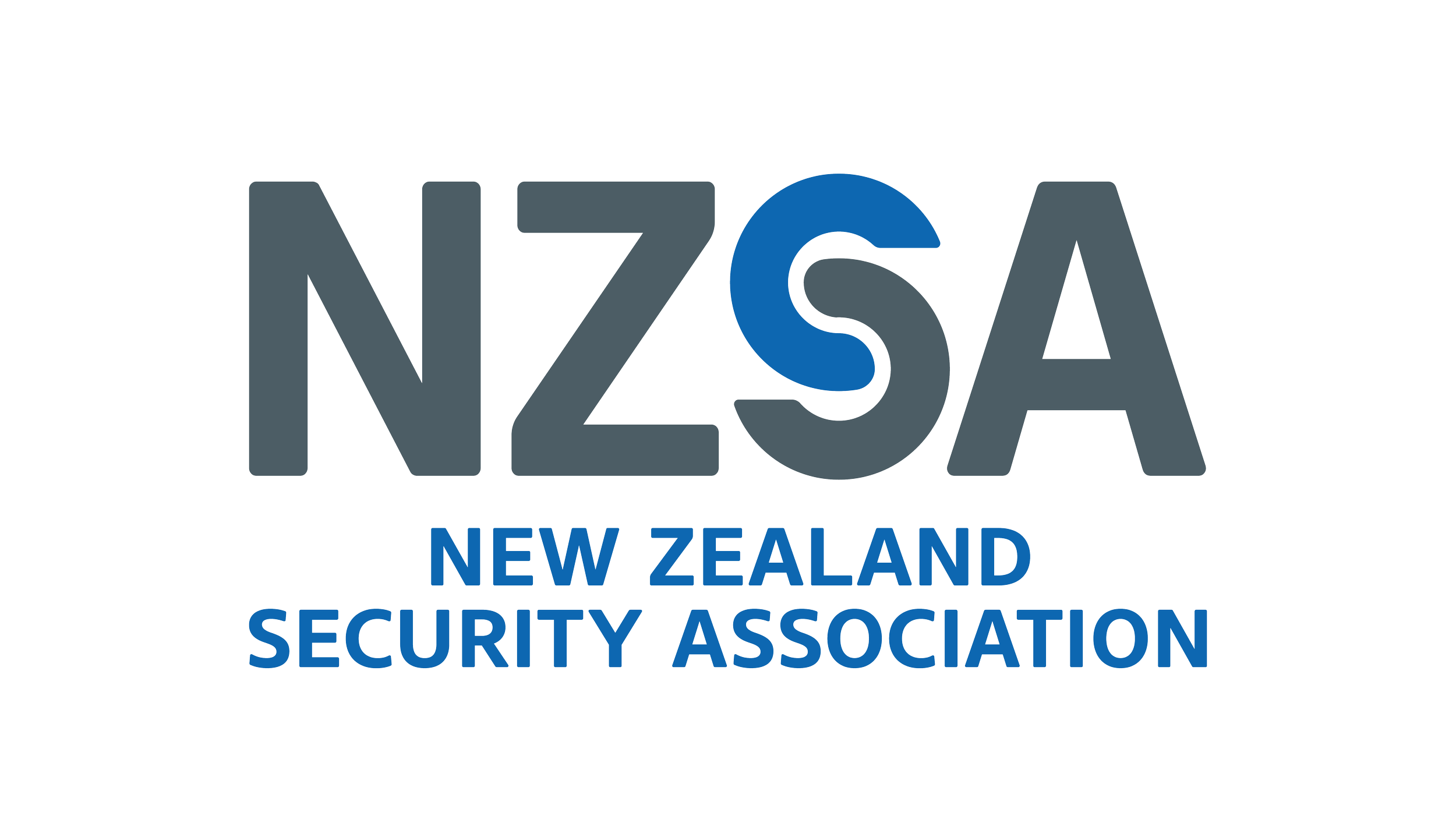 Logo of NZA, New Zealand Security Association, with the organization name in blue and gray text.