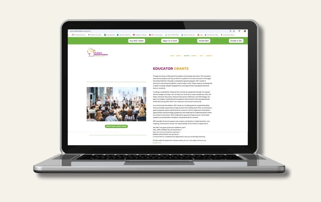 Auburn Education Foundation Website and Online grant process