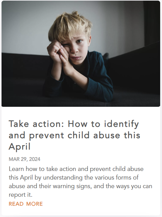 Allyssa DelPianos blog: Take action: How to Identify and prevent child abuse