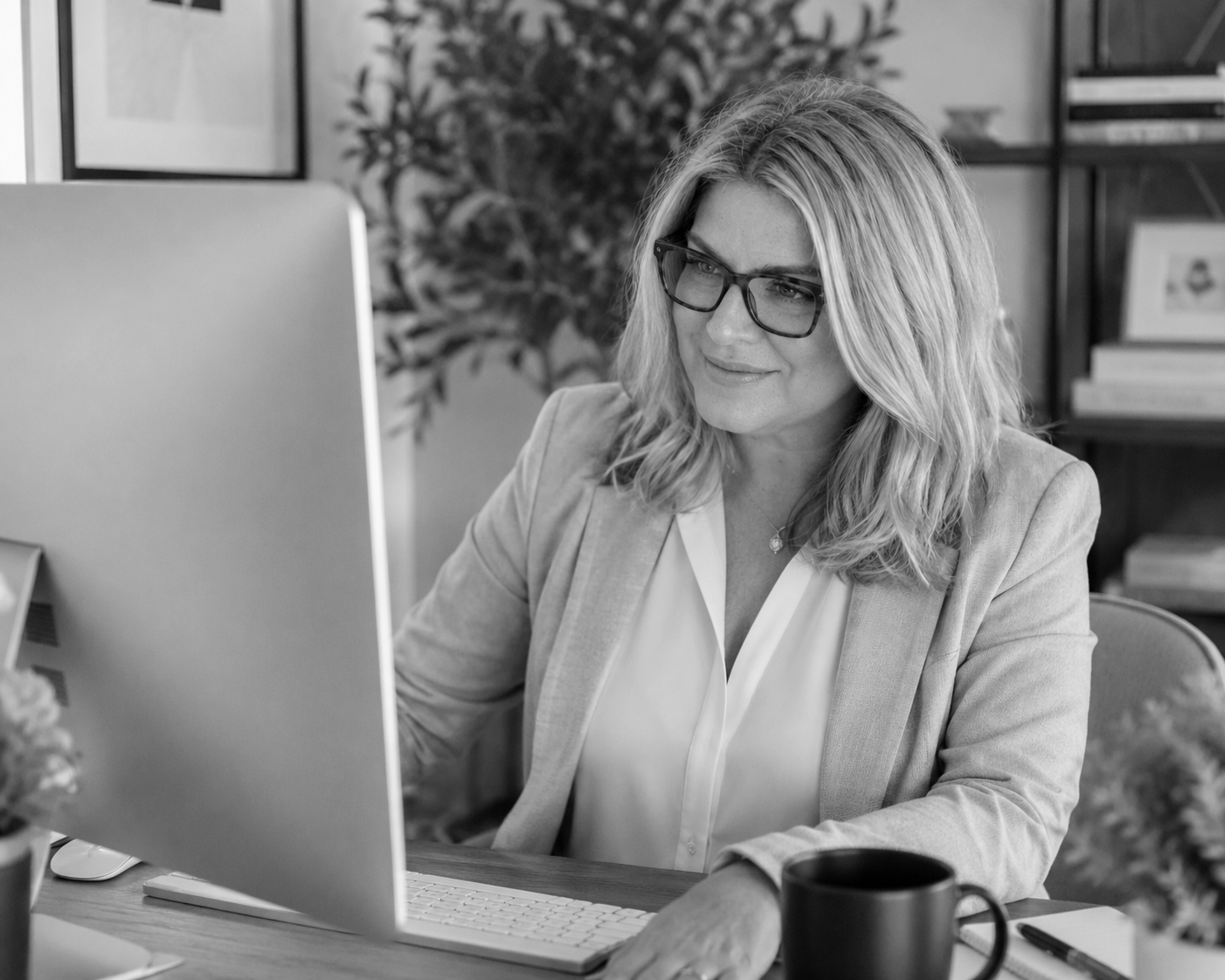 Allyssa DelPiano, senior marketing strategist, working from her Auburn NY office