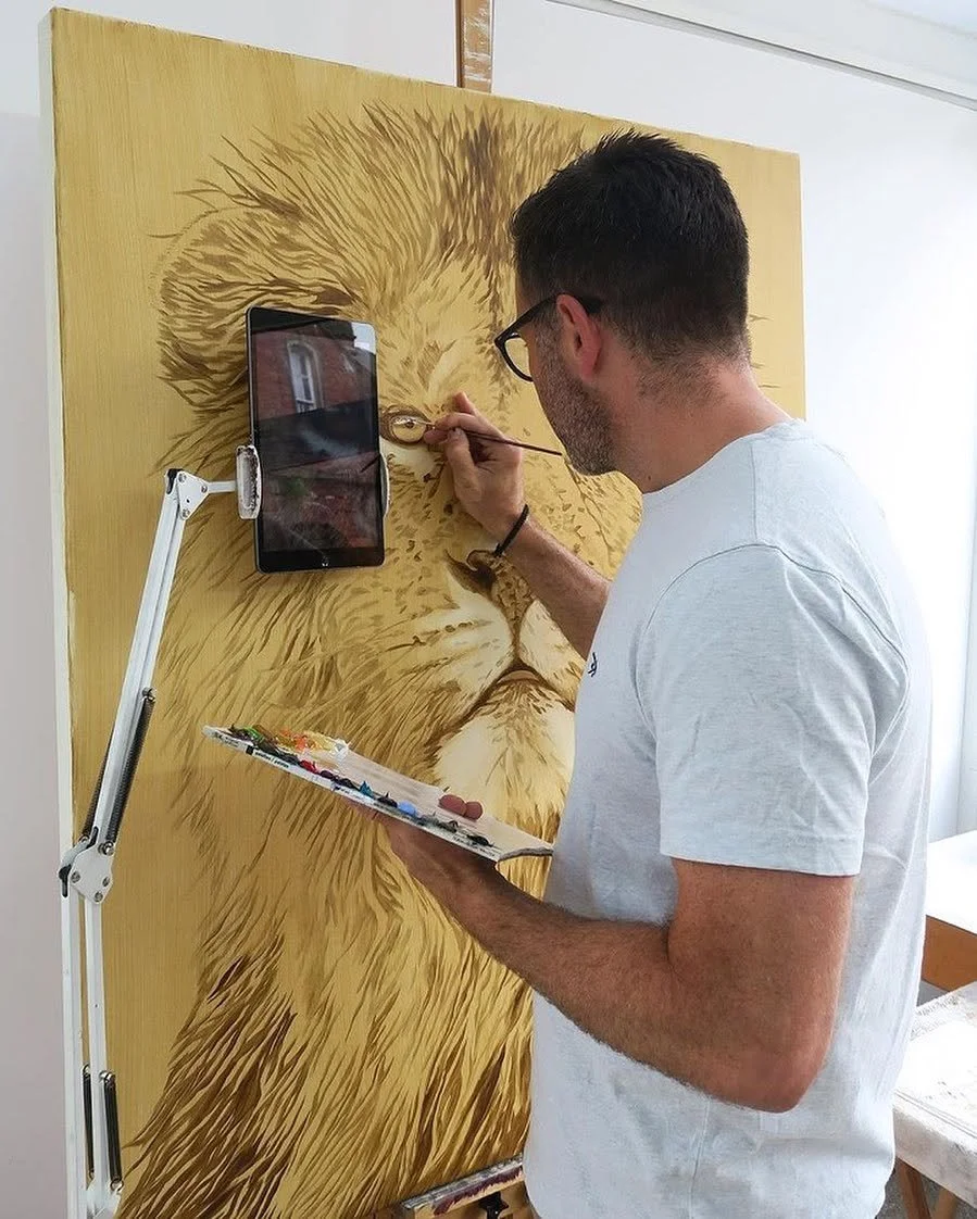 Darryn Eggleton, oil painting, Lion