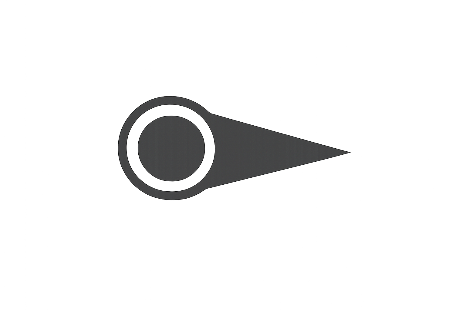 Illustration of a flashlight emitting light to the right.